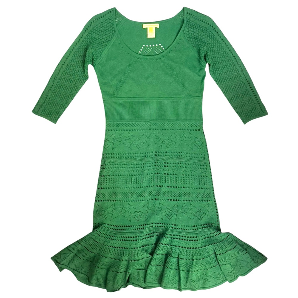 Catherine Malandrino Green Knit Midi Dress